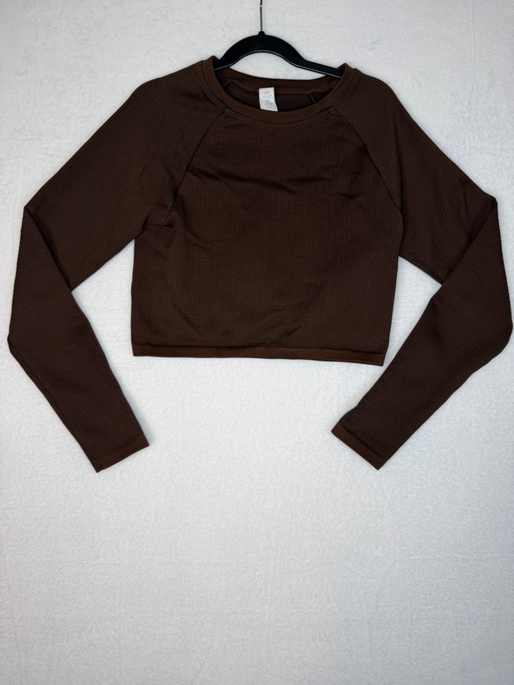 Women's Aerie OffLine Long Sleeve Cropped Top‎ - Brown Size Medium - Picture 2 of 6